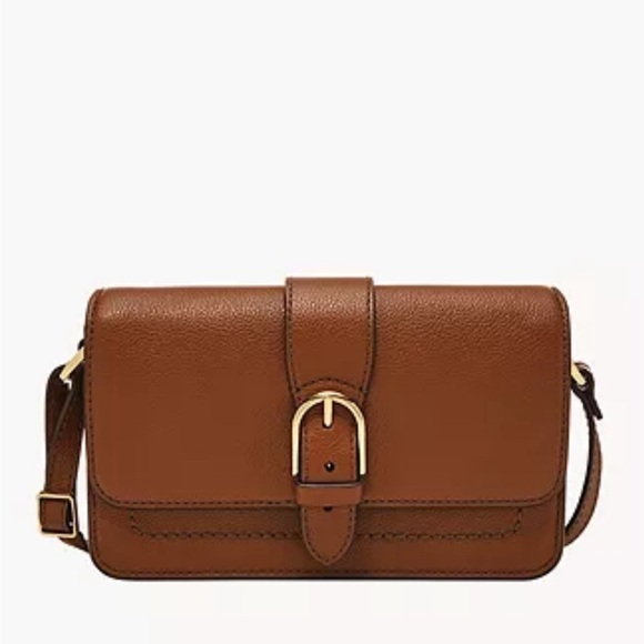 FOSSIL Handbag Zoey Magnetic Buckle Crossbody Brown Leather Bag AUTHENTIC NWT - Picture 7 of 8